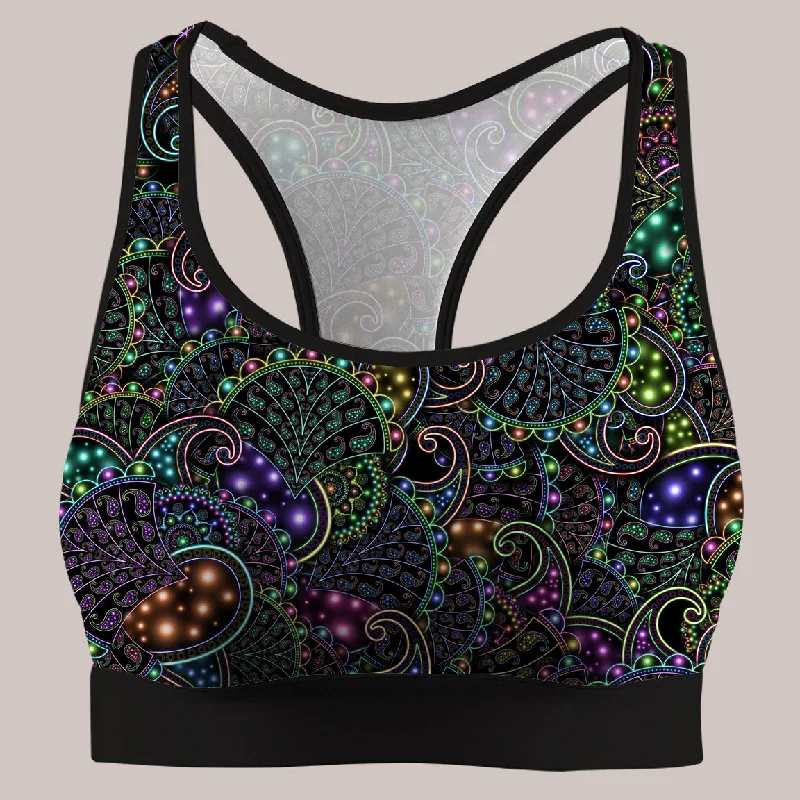 Psychedelic Active Bra (UV/RGB, Eco-Friendly) | NEOPAISLEY