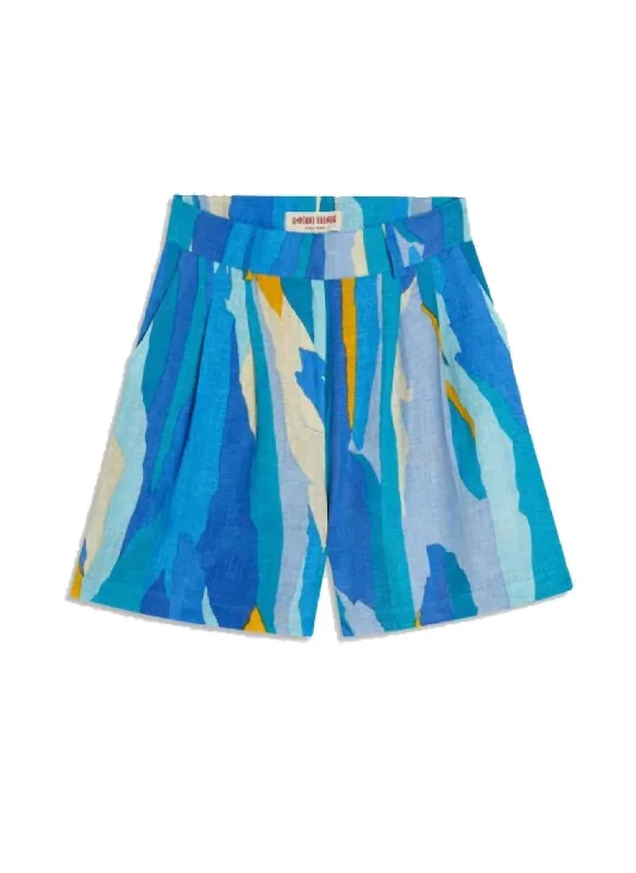 Beatrice Abstract Shorts In Blue