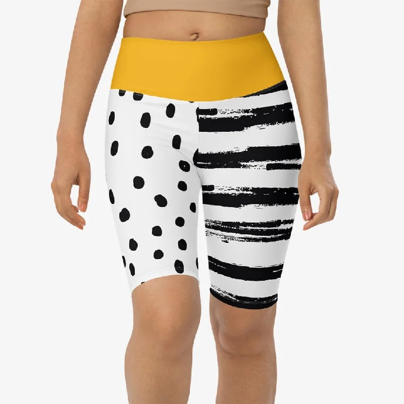 Biker Shorts "Dots&Stripes" Yellow