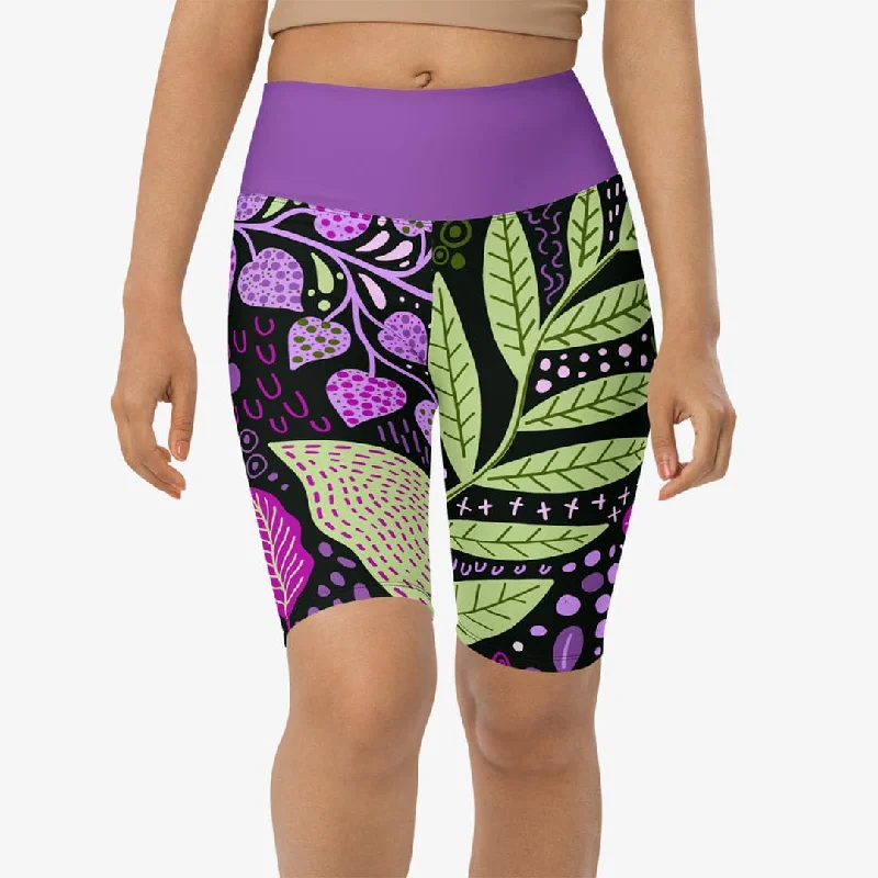 Biker Shorts "Fairy Forest" Purple/Lime