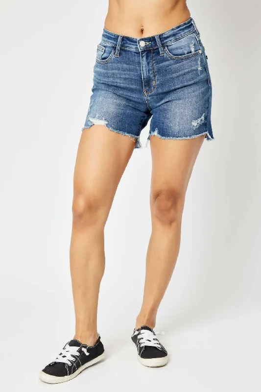 Hi-Lo Short In Medium Wash