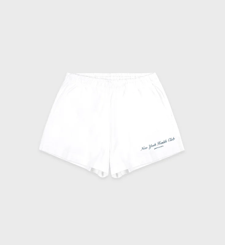 NY Health Club Disco Short - White/Navy