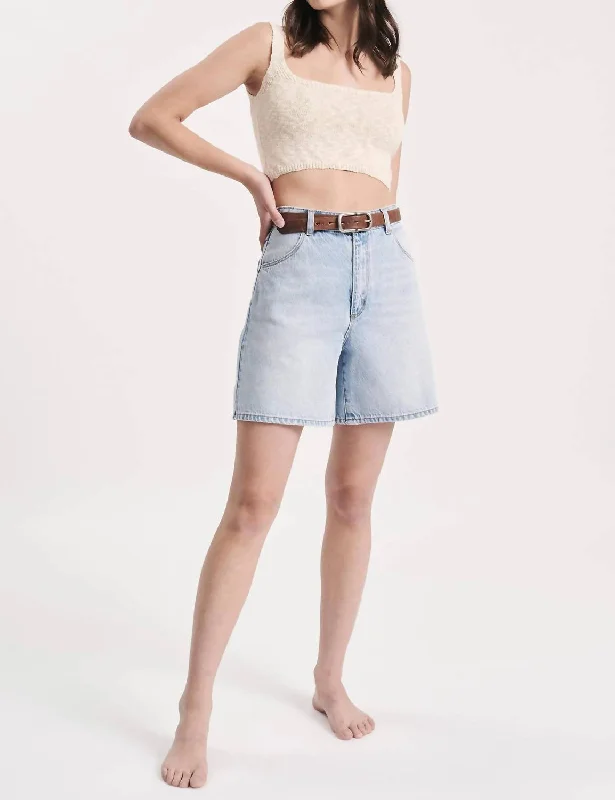 Super Mirage Denim Short In Lyocell Blue