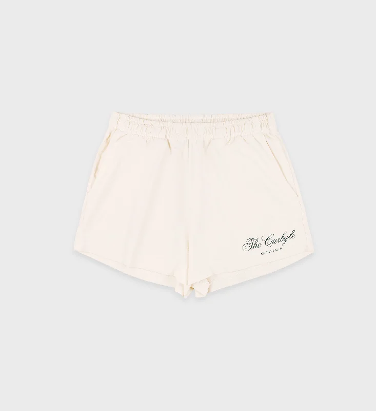 The Carlyle Script Disco Short - Cream/Forest