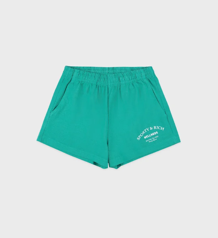 Wellness Studio Disco Shorts - Spring Green/White